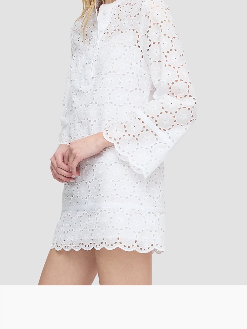 Hill house Attica xs Women's White Eyelet Tunic dress - Picture 2 of 4